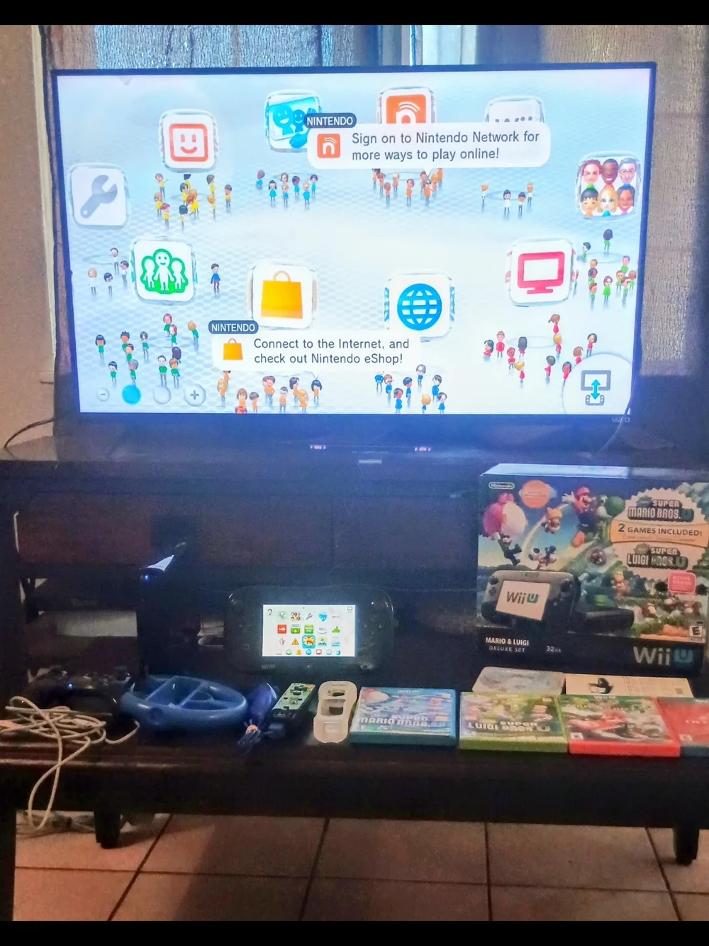 Nintendo Wii U Mario & Luigi Deluxe Set with Blue Accessories